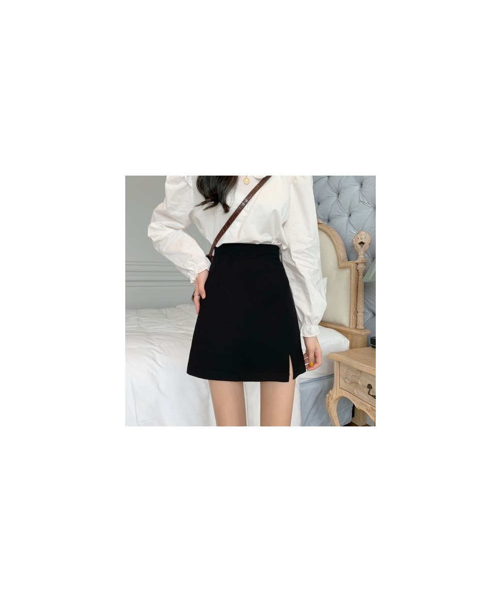 Skirts Women Black A-line All Match Mini Skirt Womens Side-slit High Waist Chic Skinny Leisure Bodycon New Style Ins New Teen...