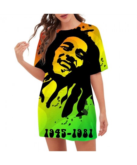 Fashion Bob Marley T-Shirts 3D Printed Loose Casual Pullover Blouse Women Oversized T Shirt Harajuku Streetwear $38.73 - Tops...