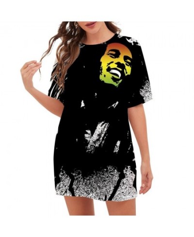 Fashion Bob Marley T-Shirts 3D Printed Loose Casual Pullover Blouse Women Oversized T Shirt Harajuku Streetwear $38.73 - Tops...