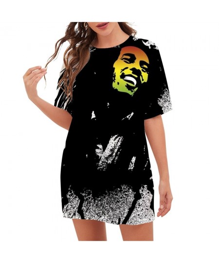 Fashion Bob Marley T-Shirts 3D Printed Loose Casual Pullover Blouse Women Oversized T Shirt Harajuku Streetwear $38.73 - Tops...