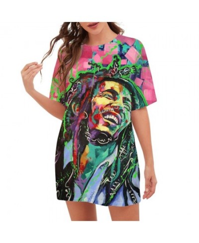 Fashion Bob Marley T-Shirts 3D Printed Loose Casual Pullover Blouse Women Oversized T Shirt Harajuku Streetwear $38.73 - Tops...