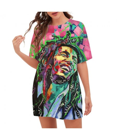 Fashion Bob Marley T-Shirts 3D Printed Loose Casual Pullover Blouse Women Oversized T Shirt Harajuku Streetwear $38.73 - Tops...