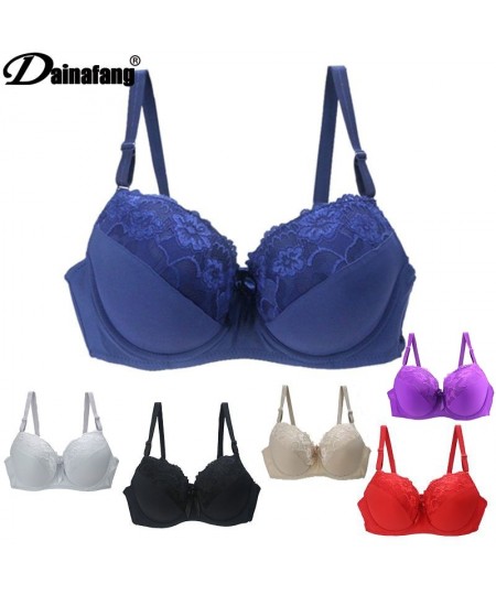 BCDE Cup Bras Sexy Lace Massage Ladies Push Up Brassiere Floral Female lingerie Underwire Women Underwear $18.70 - Underwear