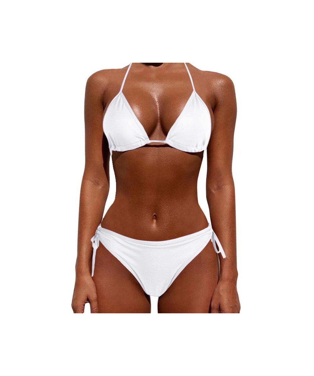 Sexy Women Pure Color Swimwear 2023 New Summer Style Lady Bandage Bikini Set Push-up Bra Bathing Suit Brazilian Biquini $16.1...