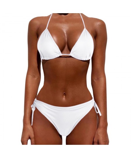 Sexy Women Pure Color Swimwear 2023 New Summer Style Lady Bandage Bikini Set Push-up Bra Bathing Suit Brazilian Biquini $16.1...