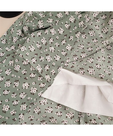 Fashion Elegant Vintage Floral Print A-Line Skirt Elastic High Waist Long Skirts For Women Summer White Black Chiffon Midi $3...