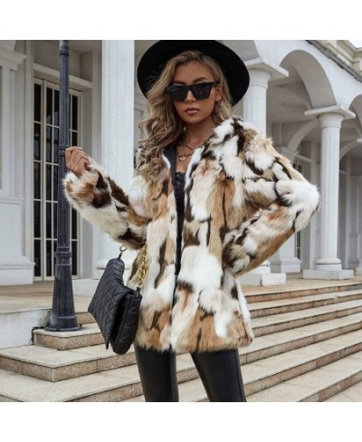 New Faux Fur Women Coat With Contrasting Imitation Fur Coat Autumn Winter Fur Jacket Coat Short Outwear 6Q5507 $89.12 - Jacke...