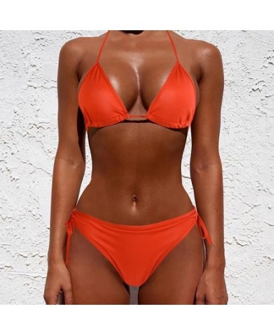 Sexy Women Pure Color Swimwear 2023 New Summer Style Lady Bandage Bikini Set Push-up Bra Bathing Suit Brazilian Biquini $16.1...