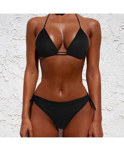 Sexy Women Pure Color Swimwear 2023 New Summer Style Lady Bandage Bikini Set Push-up Bra Bathing Suit Brazilian Biquini $16.1...