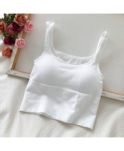 Summer Crop Top Women Knitted Camisoles Wide Strap Striped Bralette Lingerie Sleeveless U-Shaped Neck Vest Y2k Aesthetic $46....