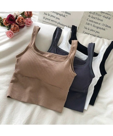 Summer Crop Top Women Knitted Camisoles Wide Strap Striped Bralette Lingerie Sleeveless U-Shaped Neck Vest Y2k Aesthetic $46....