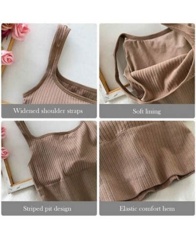 Summer Crop Top Women Knitted Camisoles Wide Strap Striped Bralette Lingerie Sleeveless U-Shaped Neck Vest Y2k Aesthetic $46....