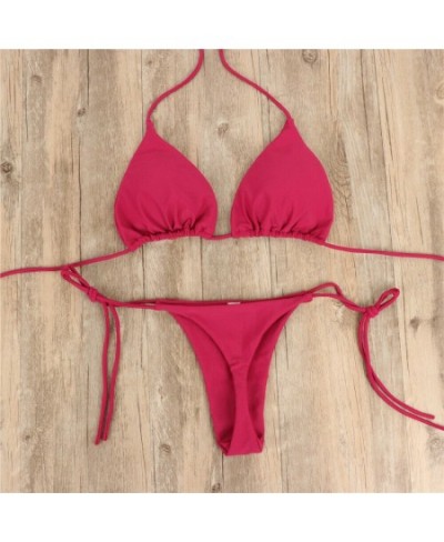 Brazilian Swimsuit Women Sexy Bikini Set Push-up Padded Bra Thong Two Pieces Swimwear Beachwear Bathing Suit Femme $18.22 - S...