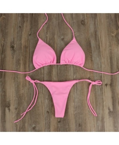 Brazilian Swimsuit Women Sexy Bikini Set Push-up Padded Bra Thong Two Pieces Swimwear Beachwear Bathing Suit Femme $18.22 - S...