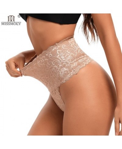 Women Sexy Lace Thong High Waist Party Underwear Tummy Control Slimmer Panties Seamless Invisible Shaper Panty Cincher $24.02...