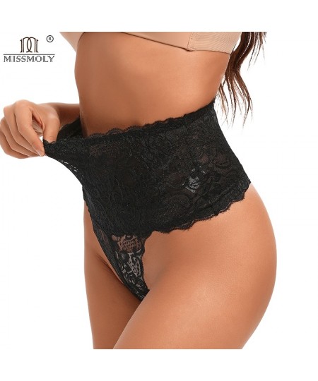 Women Sexy Lace Thong High Waist Party Underwear Tummy Control Slimmer Panties Seamless Invisible Shaper Panty Cincher $24.02...