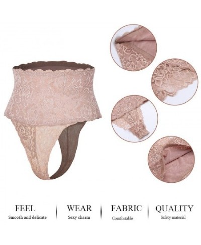 Women Sexy Lace Thong High Waist Party Underwear Tummy Control Slimmer Panties Seamless Invisible Shaper Panty Cincher $24.02...