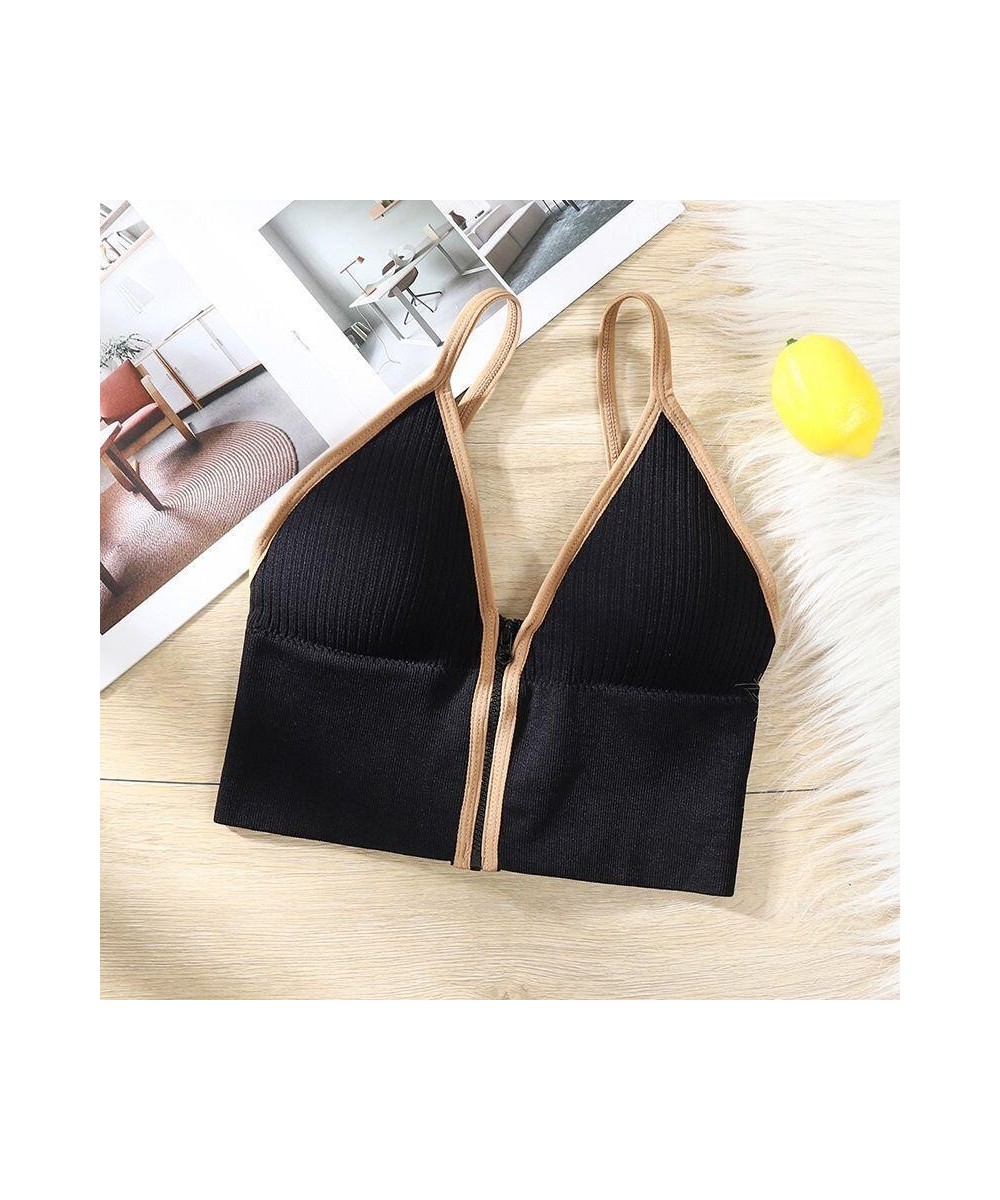 Zipper Beautiful Back Sports bra Women's No Steel Ring With Chest Pad Wrap Chest $13.67 - Underwear