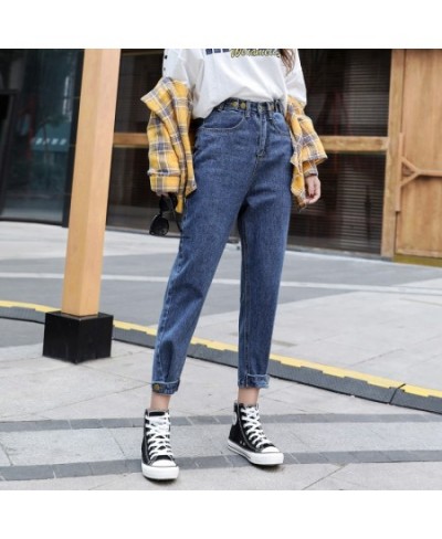 Nine points father pants loose loose thin high waist jeans female 2023 new spring Korean hole spring radish pants $48.31 - Jeans