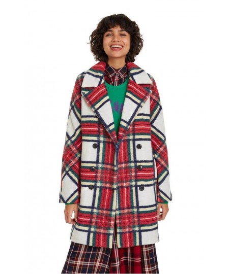 Spanish autumn and winter women's retro plaid silhouette double breasted coat $92.31 - Jackets & Coats