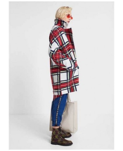 Spanish autumn and winter women's retro plaid silhouette double breasted coat $92.31 - Jackets & Coats