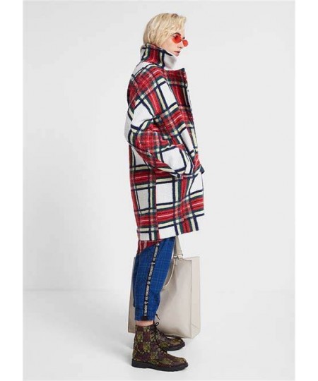 Spanish autumn and winter women's retro plaid silhouette double breasted coat $92.31 - Jackets & Coats