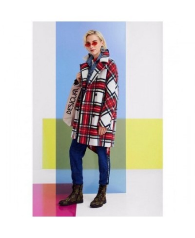 Spanish autumn and winter women's retro plaid silhouette double breasted coat $92.31 - Jackets & Coats