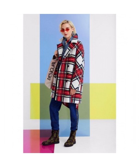 Spanish autumn and winter women's retro plaid silhouette double breasted coat $92.31 - Jackets & Coats