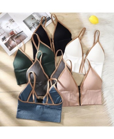 Zipper Beautiful Back Sports bra Women's No Steel Ring With Chest Pad Wrap Chest $13.67 - Underwear