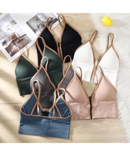 Zipper Beautiful Back Sports bra Women's No Steel Ring With Chest Pad Wrap Chest $13.67 - Underwear