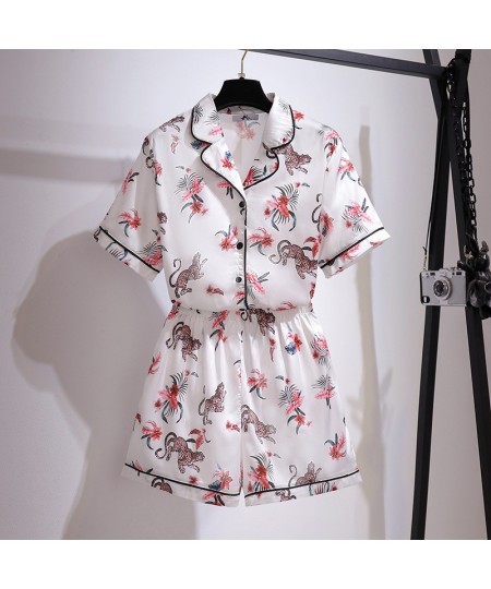 New 2023 Ladies Summer Plus Size Women Clothing Pajamas Sets Large Floral Shirt And Shorts Home Wear Suit 3XL 4XL 5XL 6XL 7XL...