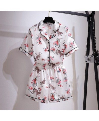 New 2023 Ladies Summer Plus Size Women Clothing Pajamas Sets Large Floral Shirt And Shorts Home Wear Suit 3XL 4XL 5XL 6XL 7XL...