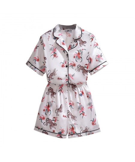 New 2023 Ladies Summer Plus Size Women Clothing Pajamas Sets Large Floral Shirt And Shorts Home Wear Suit 3XL 4XL 5XL 6XL 7XL...