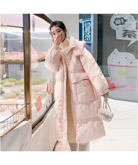 New Winter Women Korean Long Hooded Drawstring Large Pocket 90% White Duck Down Jacket Parkas Casaco Feminino Coats $99.33 - ...