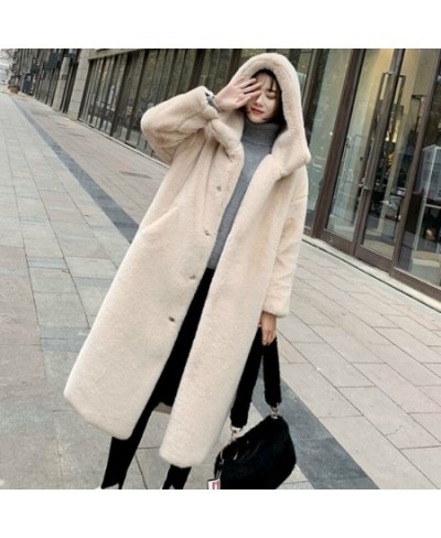 Faux Fur Jacket Winter Women Hooded Mink Solid Overcoats Thicken Warm Ladies Loose Winter Long Plush Outerwear $105.58 - Jack...