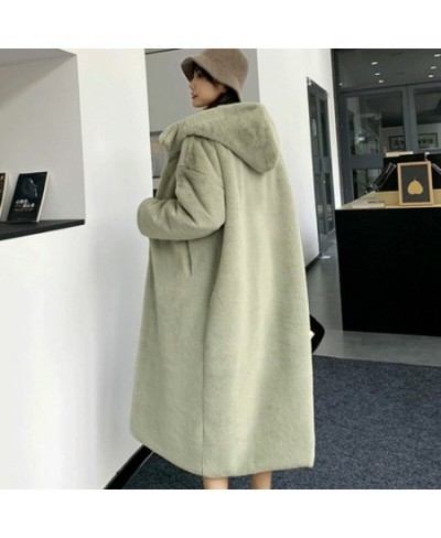 Faux Fur Jacket Winter Women Hooded Mink Solid Overcoats Thicken Warm Ladies Loose Winter Long Plush Outerwear $105.58 - Jack...