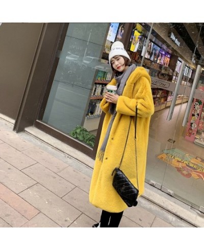 Faux Fur Jacket Winter Women Hooded Mink Solid Overcoats Thicken Warm Ladies Loose Winter Long Plush Outerwear $105.58 - Jack...