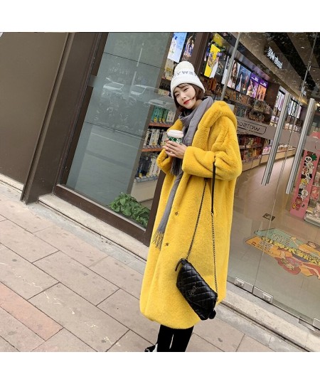 Faux Fur Jacket Winter Women Hooded Mink Solid Overcoats Thicken Warm Ladies Loose Winter Long Plush Outerwear $105.58 - Jack...