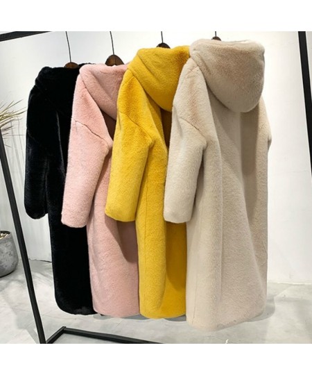 Faux Fur Jacket Winter Women Hooded Mink Solid Overcoats Thicken Warm Ladies Loose Winter Long Plush Outerwear $105.58 - Jack...