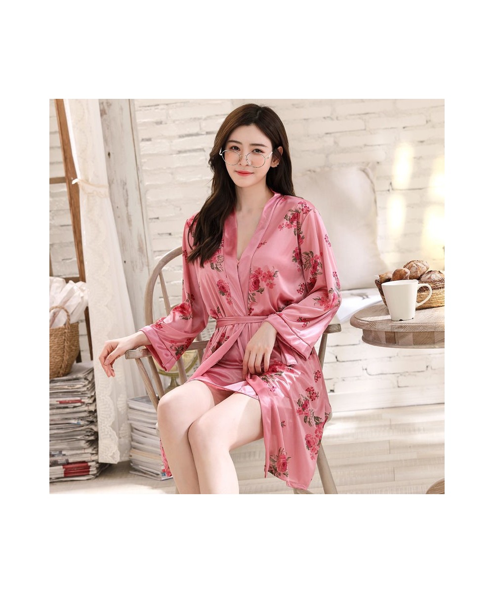 Robe Women's Sexy Women Nightwear Set Woman 2 Pieces Summer Clothes for Sleep Bathrobe Evening Gown Pyjamas Wedding Dress $33...