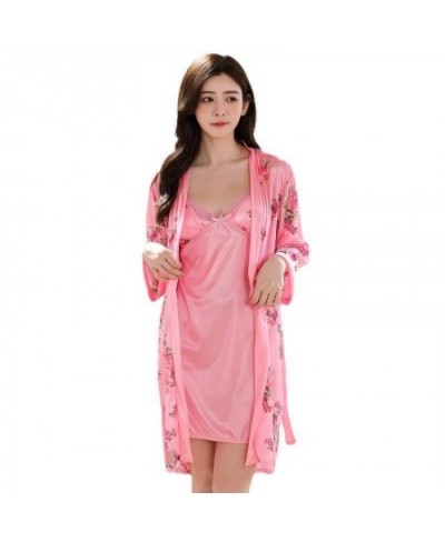 Robe Women's Sexy Women Nightwear Set Woman 2 Pieces Summer Clothes for Sleep Bathrobe Evening Gown Pyjamas Wedding Dress $33...