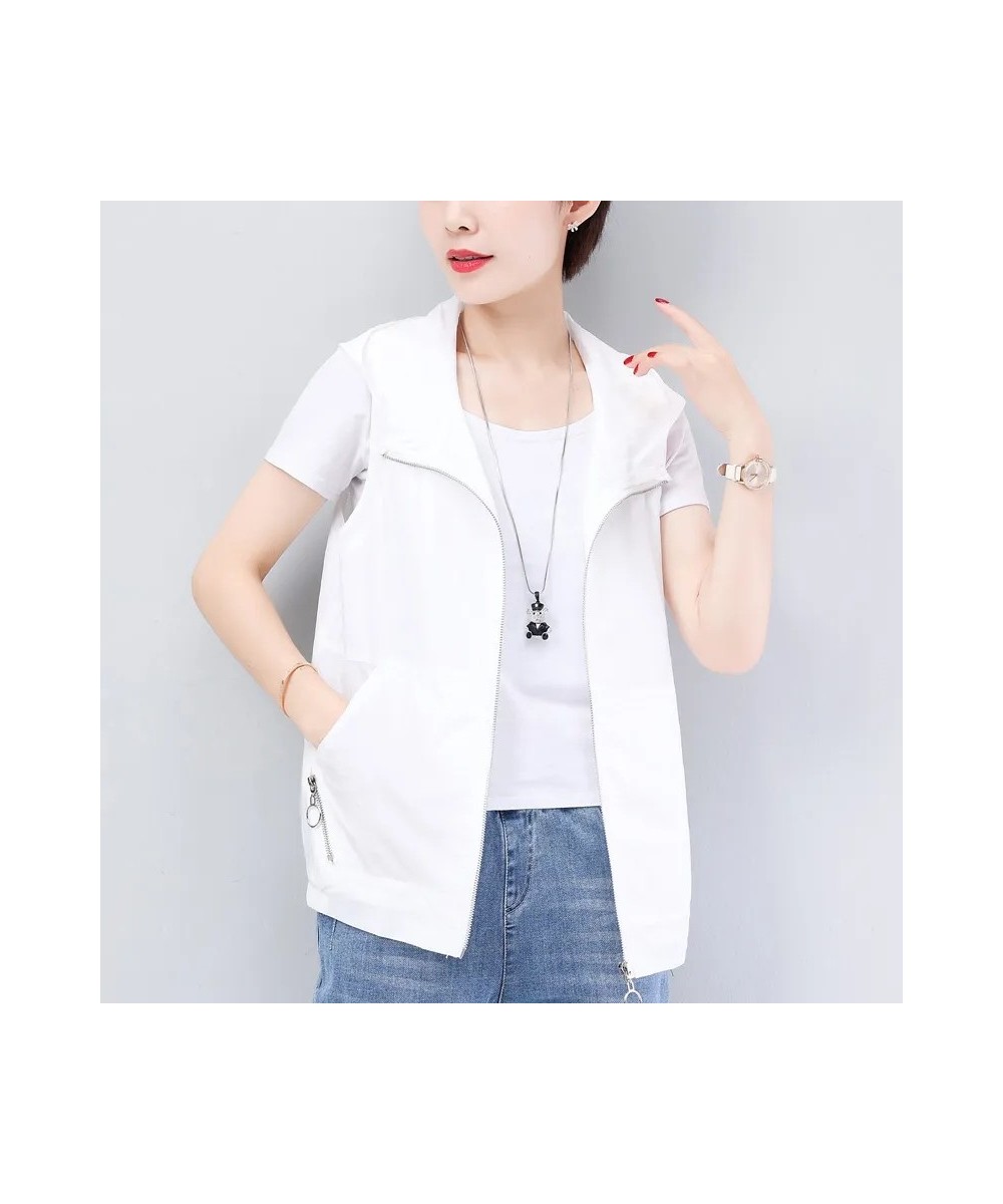 Women's Hooded Thin Summer Vest Casual Loose Solid Color 4XL Plus Size Chalecos Mother Cardigan Liner Doudoune Sans Manche $3...