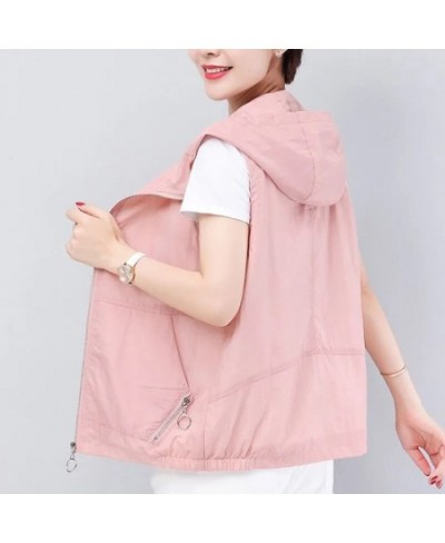 Women's Hooded Thin Summer Vest Casual Loose Solid Color 4XL Plus Size Chalecos Mother Cardigan Liner Doudoune Sans Manche $3...