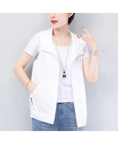 Women's Hooded Thin Summer Vest Casual Loose Solid Color 4XL Plus Size Chalecos Mother Cardigan Liner Doudoune Sans Manche $3...