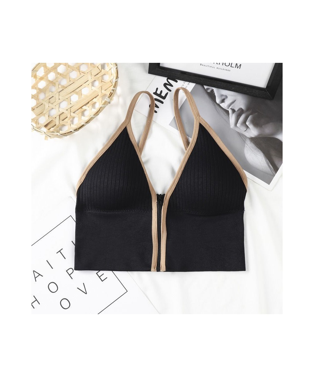 Women's Bra New Front Zipper Bras Sports Tops Gym Women Fitness Comfortable And Breathable Without Restraint Crop Top $11.90 ...