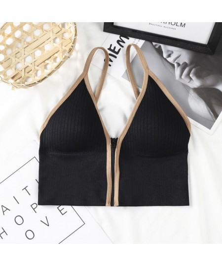 Women's Bra New Front Zipper Bras Sports Tops Gym Women Fitness Comfortable And Breathable Without Restraint Crop Top $11.90 ...