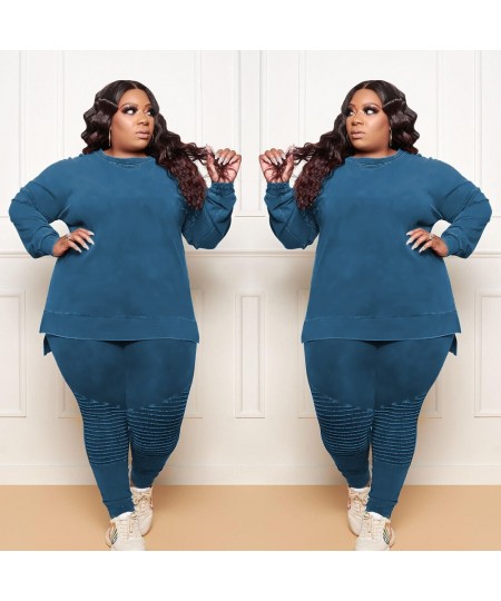 L-4XL Wholesale Winter 2023 Women tracksuits Casual Sport Suits Solid Color Long Sleeve 2 Piece Plus Size Sets $54.65 - Plus ...