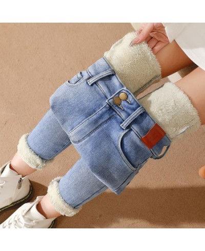 Women Denim Pants Jean Female Ankle length Warm Pants women jeans Mid Waist Warm Jeans For Women Blue Female Winter Jeans $62...