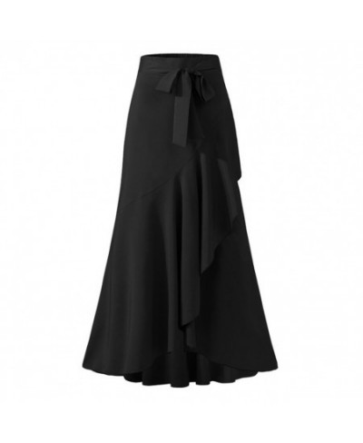 Fashion Spring Long Skirts 2023 Women Waist Belt Lace Fishtail Design Sexy Streetwear High Waist Irregular Ruffles Long Skirt...