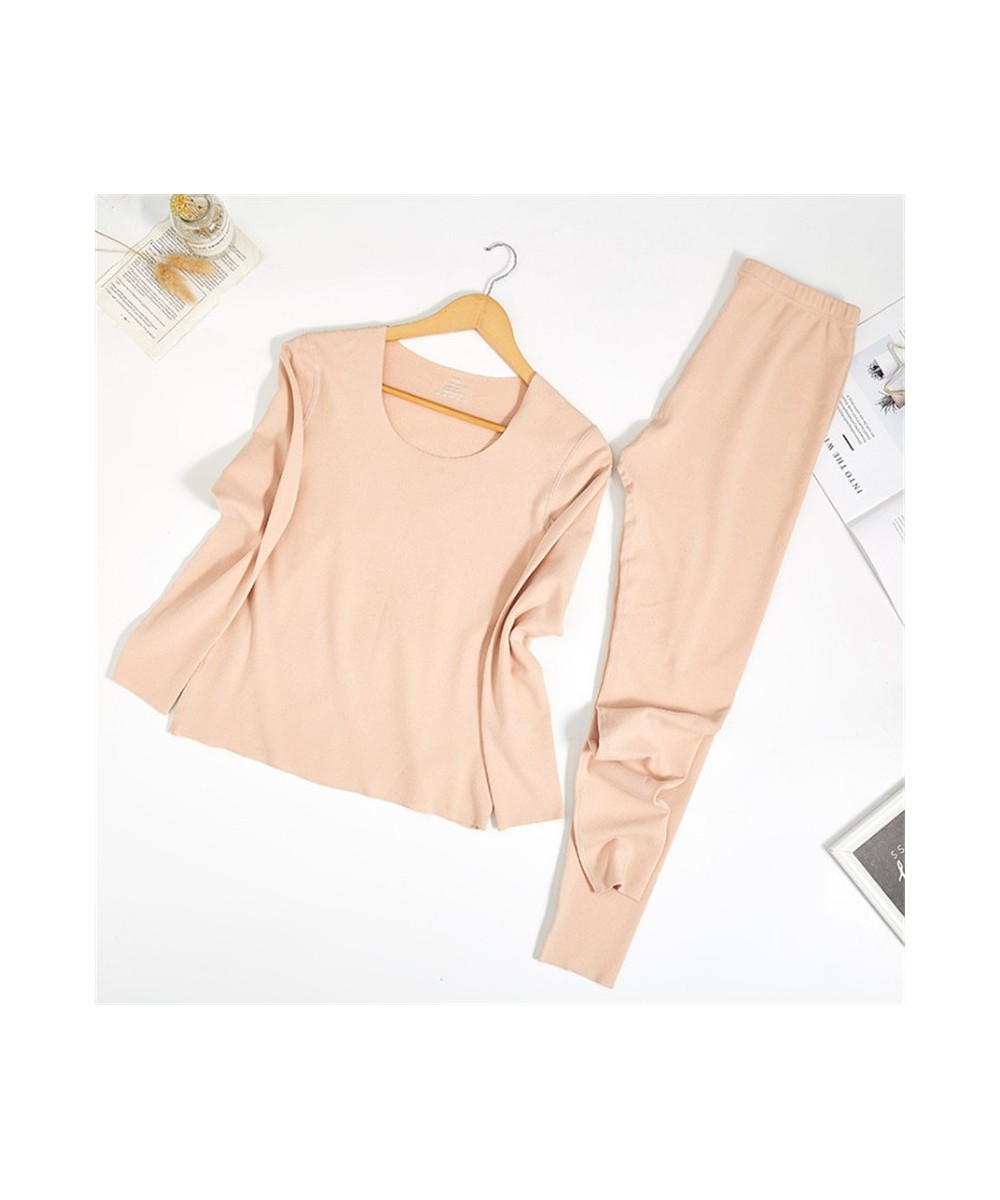 Ultra Soft Thermal Underwear Long Johns Set with Double Layers Fleece Lined Women Pajama Set ouc630a $49.71 - Underwear